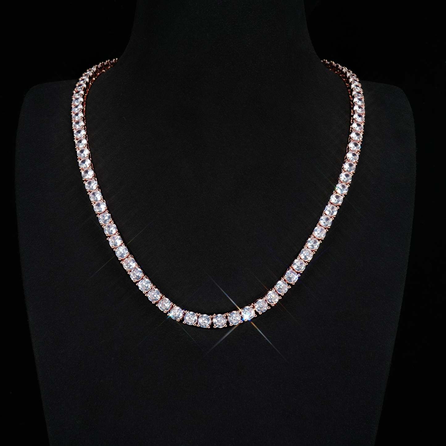 5mm  18K Gold-Plated Iced AAA CZ BlingBling Tennis Chain Single Row
