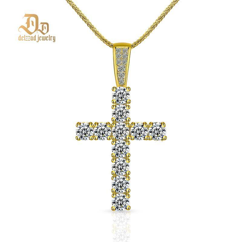 Delzzad Unisex Classic Cross Pendant Necklace Christmas Gifts for Men Women