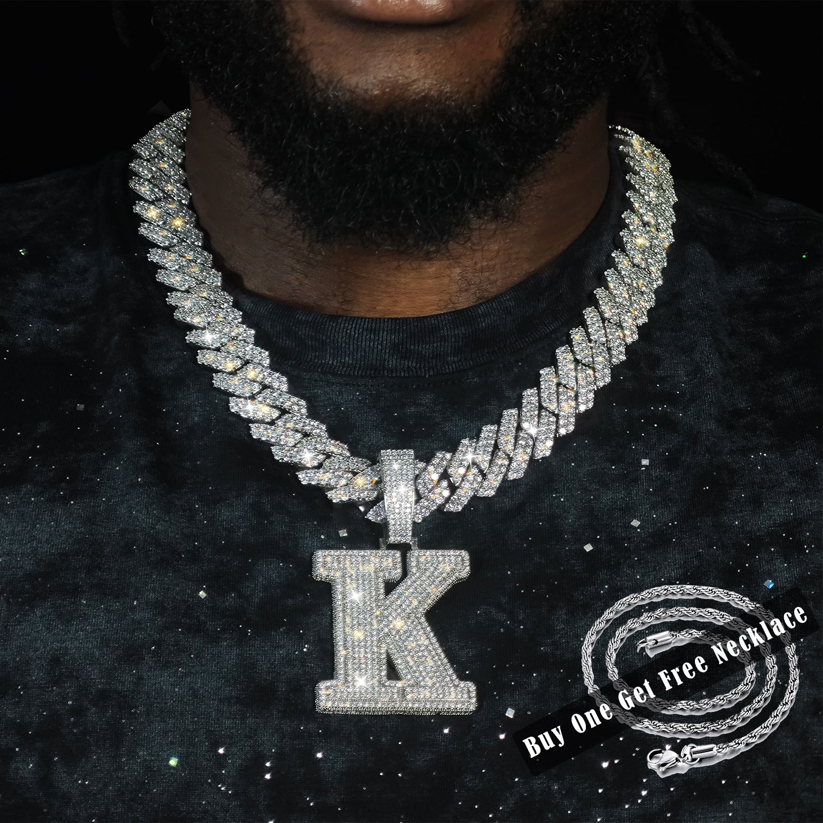 MOISSANITE LETTERS NAME PENDANT 18K GOLD