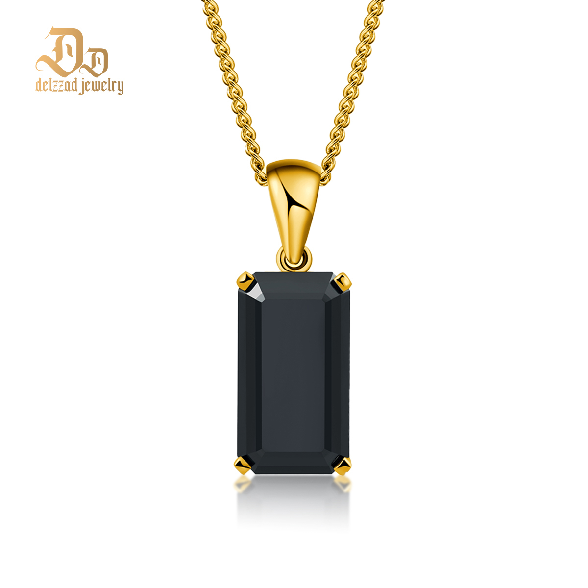 S925 15ct Black Synthetic Moissanite Pendant Necklace Perfect St Mother's Day Gift for Him