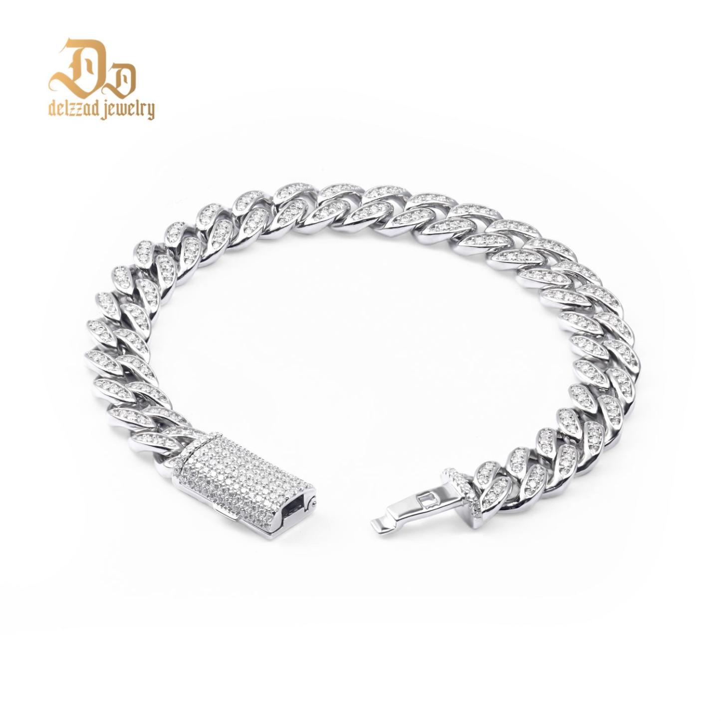 S925 Unisex Cuban ChainSparkling Hip Hop Cuban Link Bracelet Necklace