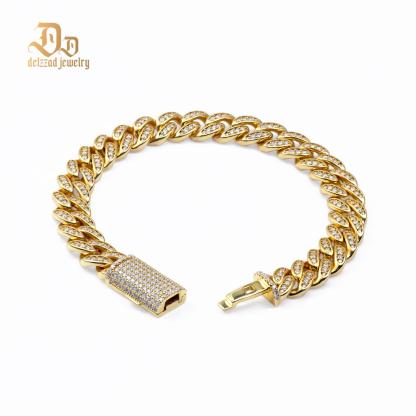 Delzzad Sparkling Hip Hop Cuban Link Bracelet Necklace VVS Synthetic Moissanite S925 Unisex Cuban Chain Perfect for Any Occasion & Everyday Wear Birthday Anniversary Gifts