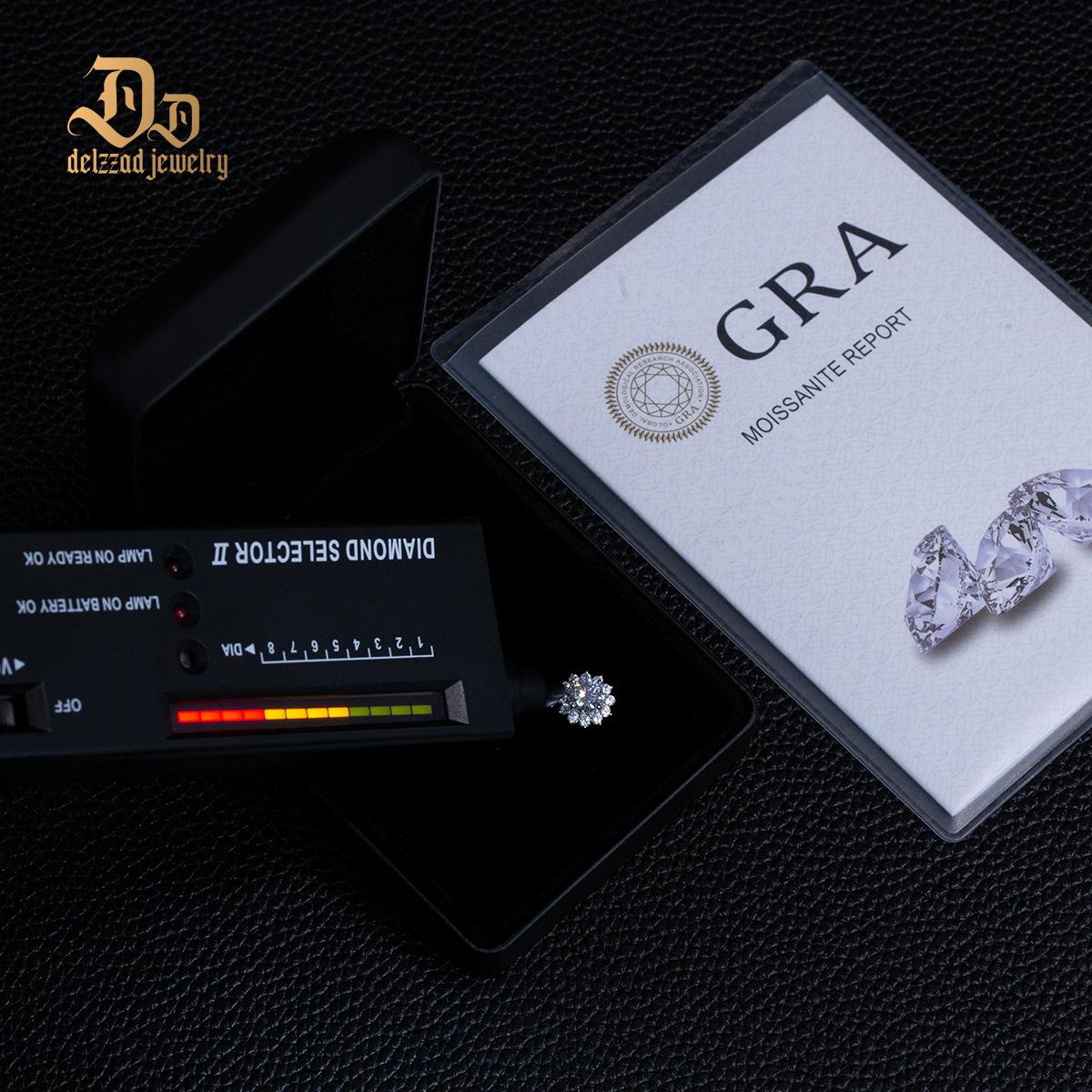 S925 1CT SYNTHETIC MOISSANITE SUNFLOWER PENDANT NECKLACE CHAIN