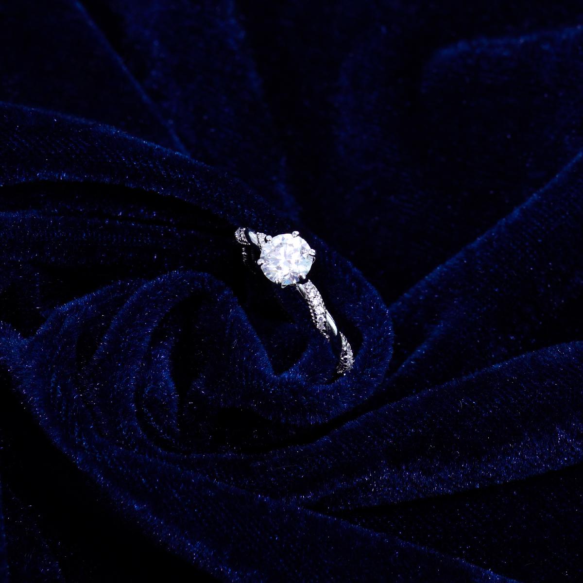 1ct Rope Ring Round Synthetic Moissanite Ring In 925 Sterling Silver Gifts for Men Women