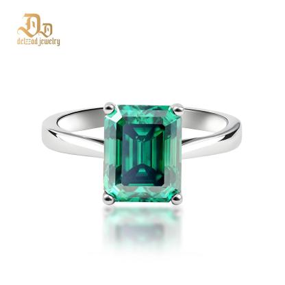 Delzzad 4ct Solitaire Prong Ring Octagon Synthetic Moissanite S925 Ring Band Jewelry Perfect Engagement Anniversary Gift for Men Women Wedding Set