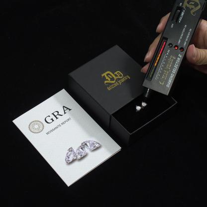 Delzzad S925 Heart Cut Synthetic Moissanite Heart Shape Solitaire Stud Earrings