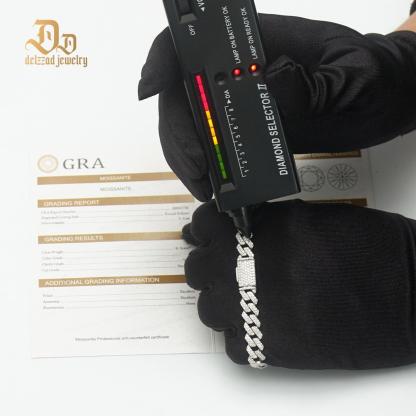 Delzzad 8.5MM Iced Out Cuban Link Bracelet Necklace VVS D Color Synthetic Moissanite S925 Unisex Bling Hip Hop Cuban Chain Perfect for Any Occasion & Everyday Wear Birthday Anniversary Gifts