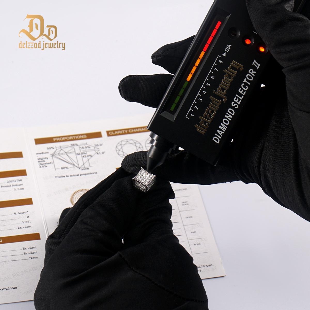 1.7ct Round Hip Hop Iced Out Cubic Earrings D Color Synthetic Moissanite S925 Stud Unisex Earrings