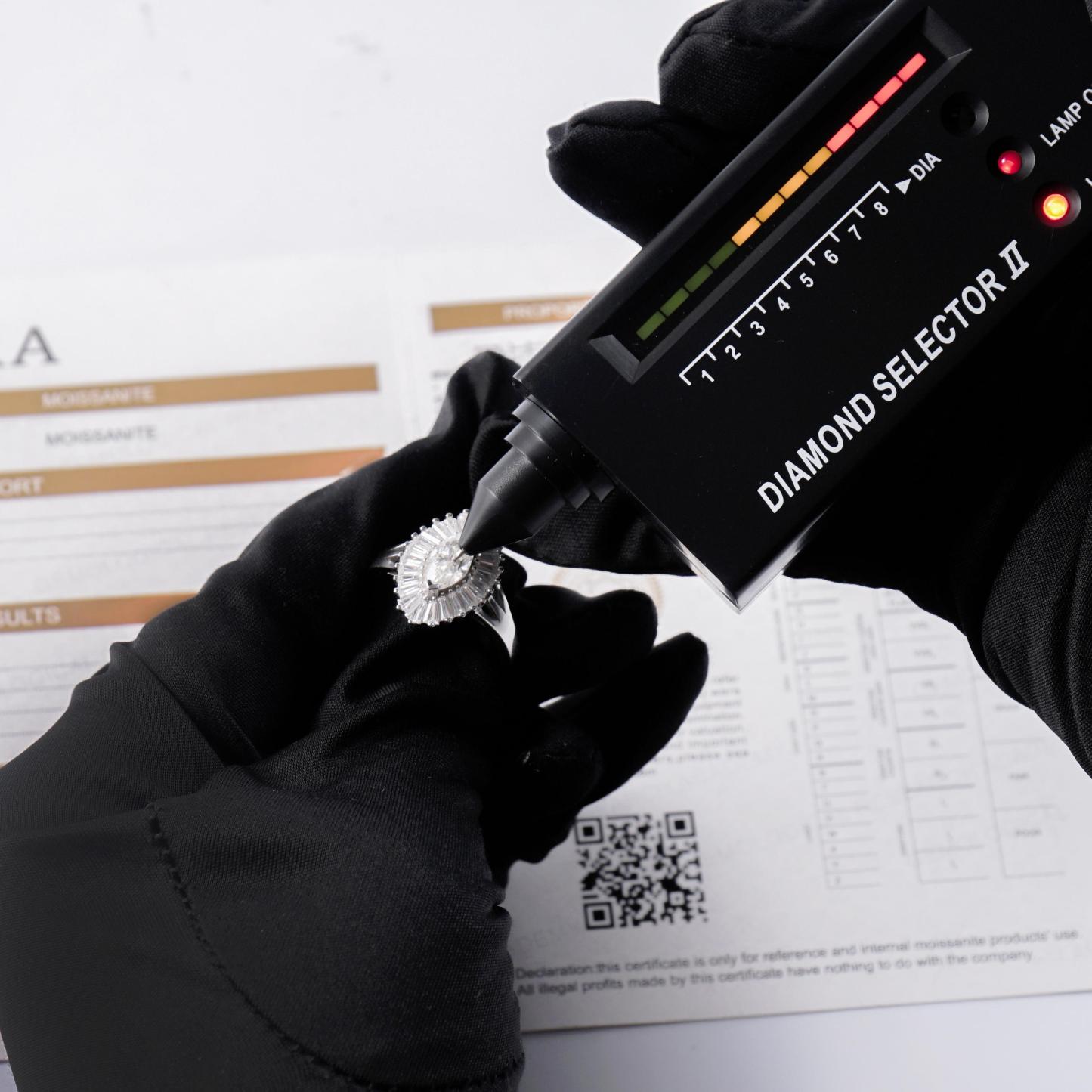 Delzzad 1ct Marquise Synthetic Moissanite Fashion Ring In 925 Sterling Silver Ring Band Jewelry Perfect Birthday Engagement Wedding Anniversary Gift