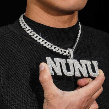 MOISSANITE MEDIUM SIZE ALPHBET LETTERS CHARM PENDANT