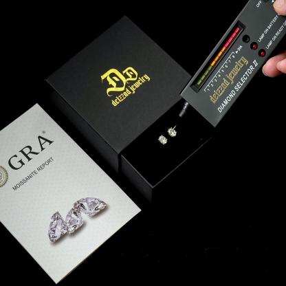 Delzzad S925 Oval Cut Synthetic Moissanite Stud Earrings Gift For Men Women