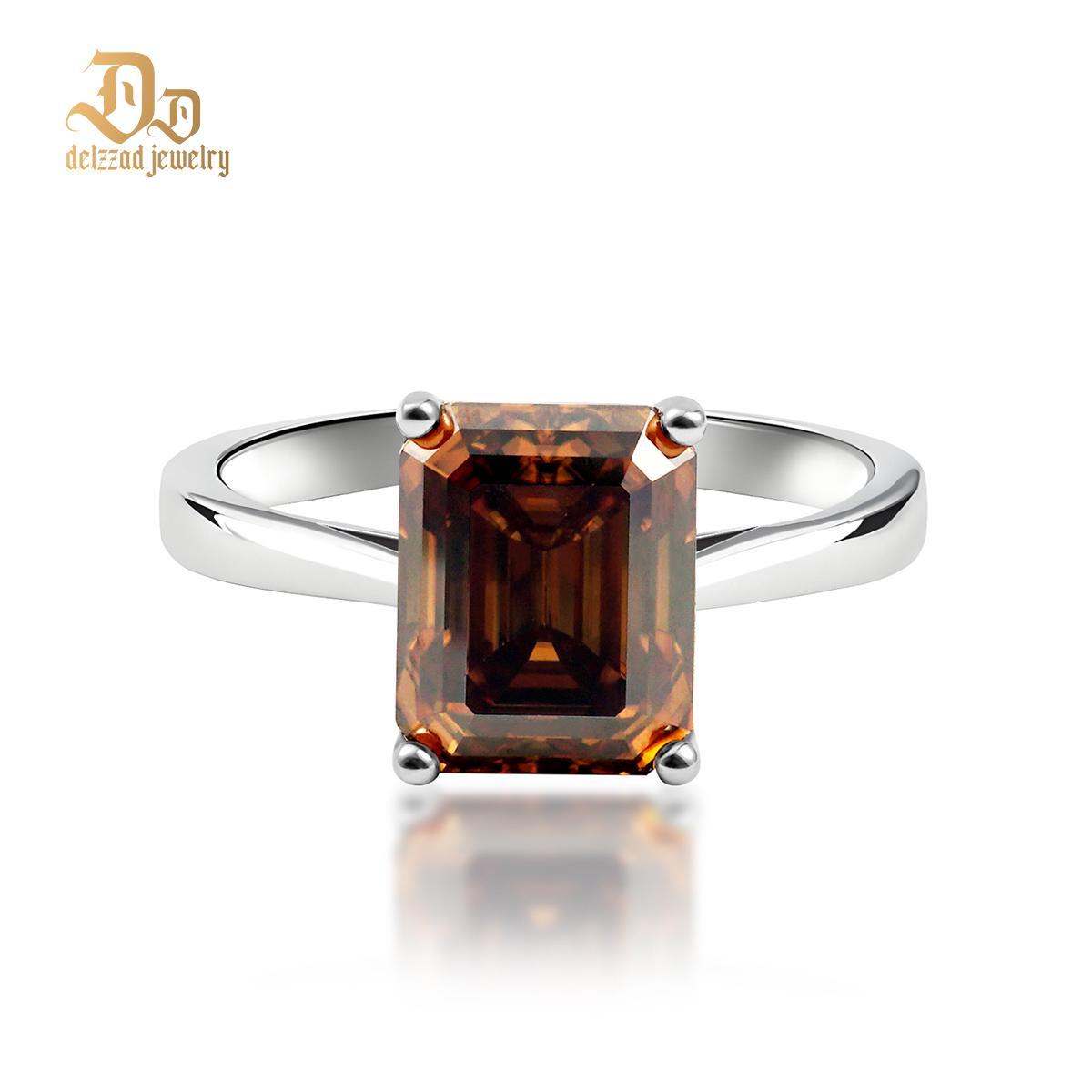 Delzzad 4ct Solitaire Prong Ring Octagon Synthetic Moissanite S925 Ring Band Jewelry Perfect Engagement Anniversary Gift for Men Women Wedding Set