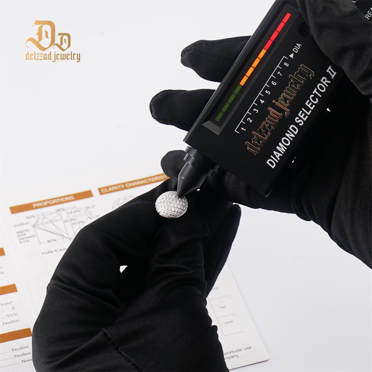 D Color Synthetic Moissanite 1.1ct Round Bling Undular Dome-Shaped Earrings