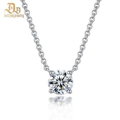 Delzzad S925 Synthetic Moissanite Diverse Sparkling Charm Necklace Pendant Valentine's Day Lover Gifts for Women