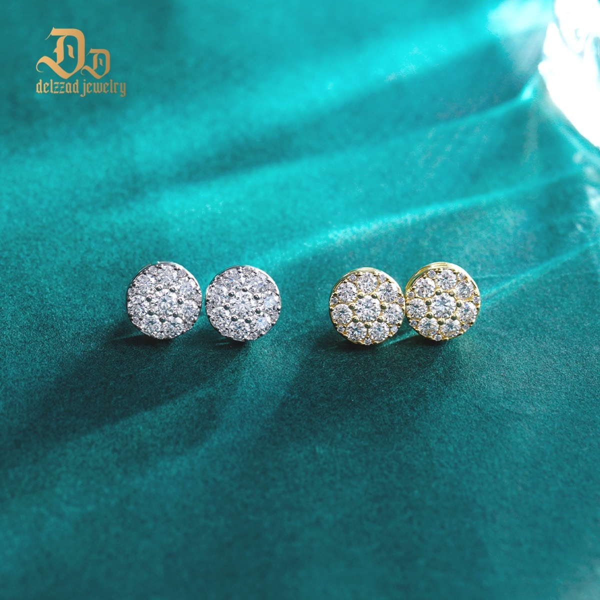 10MM 925S & VVS Moissanite Cluster Halo Stud Earrings