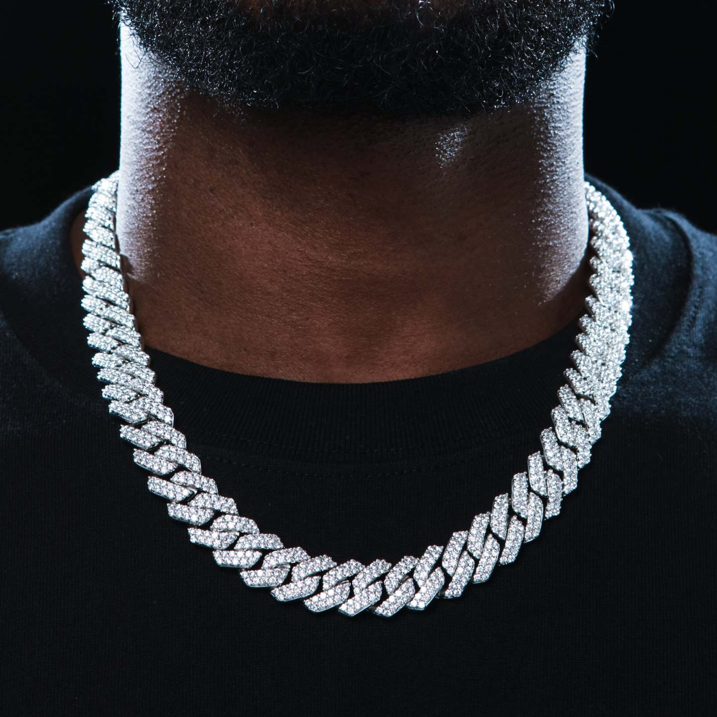 03style 8.5MM S925 VVS Synthetic Moissanite Hip Hop Iced Out Cuban Link Bracelet Necklace Chain
