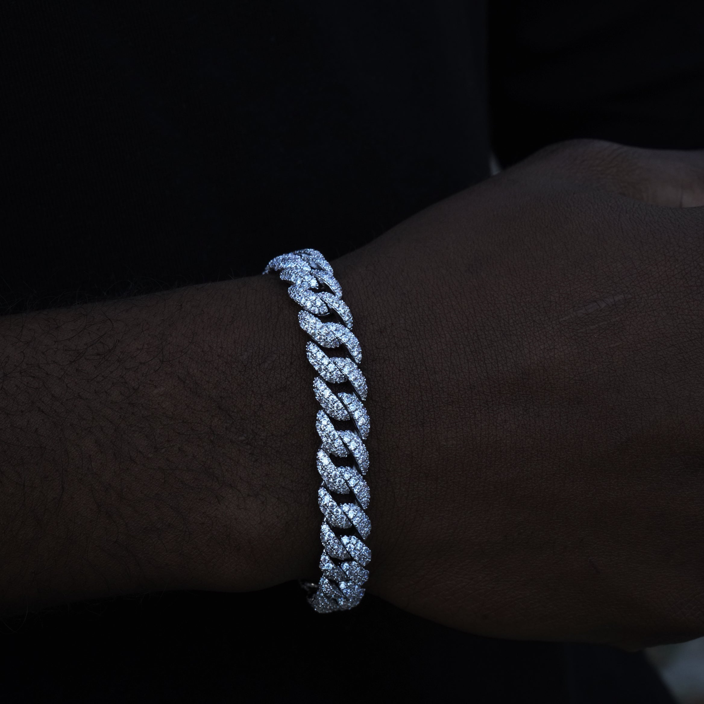 Cuban Link Bracelet (10MM) In White Gold