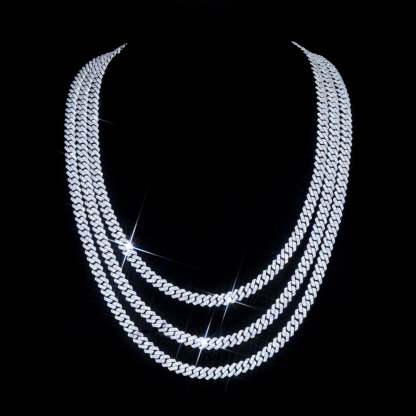 925S & VVS Moissanite 6.5MM Prong Cuban Link Chain