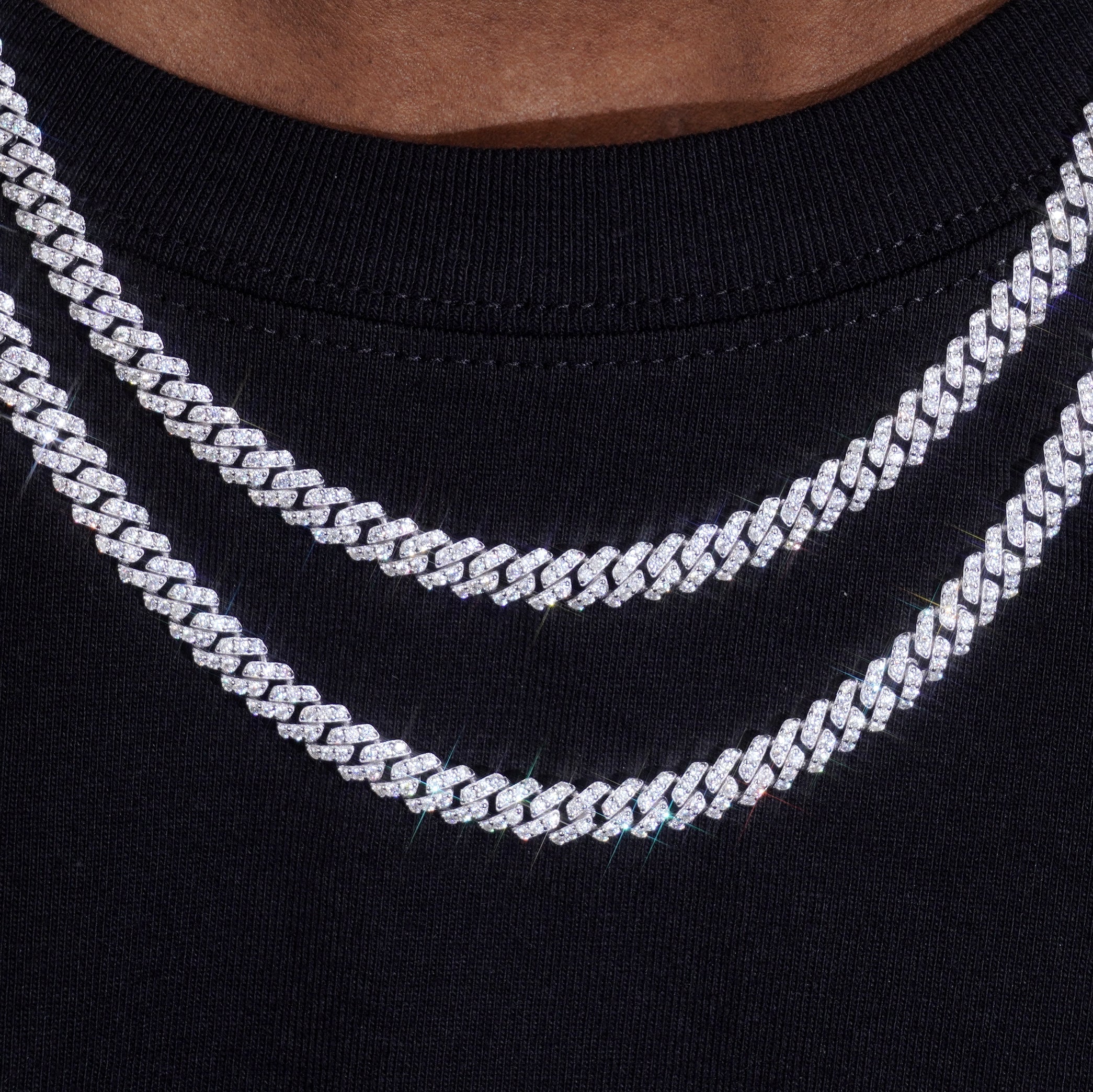 925S & VVS Moissanite 6.5MM Prong Cuban Link Chain