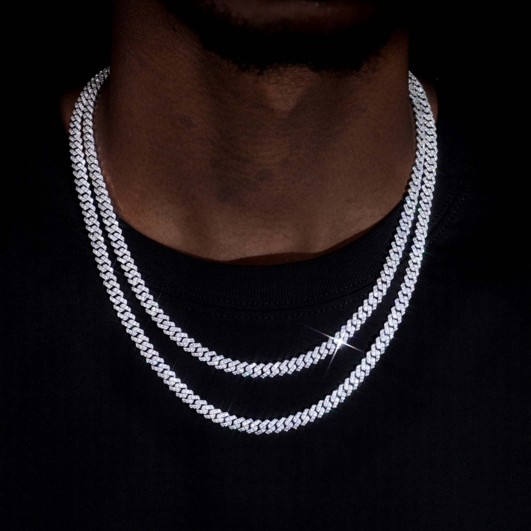 925S & VVS Moissanite 6.5MM Prong Cuban Link Chain