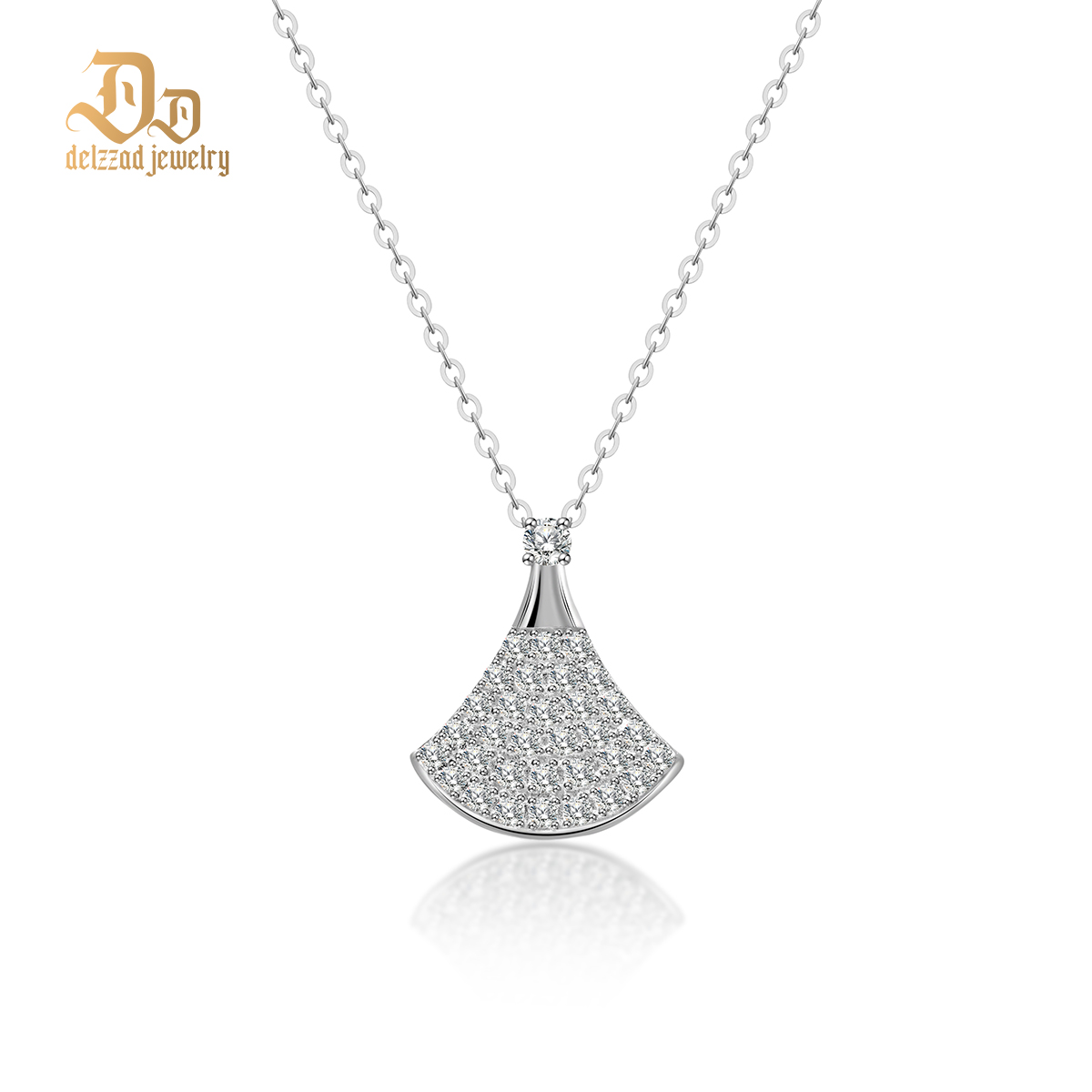 Fan-Shaped Pendant Synthetic Moissanite S925 Chain Birthday Anniversary Mother's Day Gifts for Women