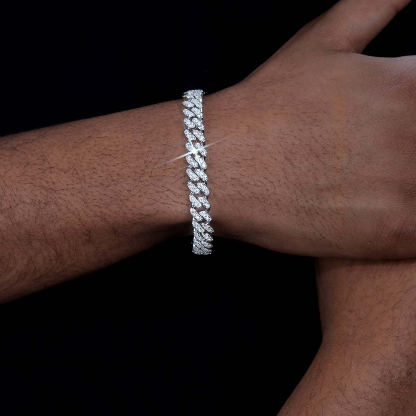 925S & VVS Moissanite 8.5MM Cuban Bracelet