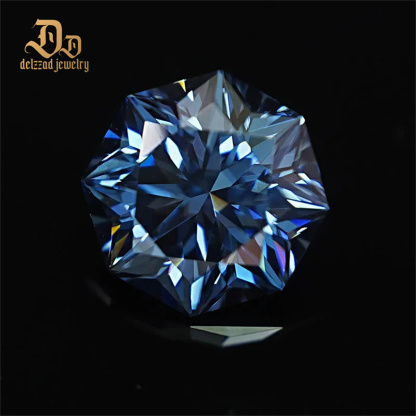 Blue VVS Loose Moissanite Octagon Shape 6.0 MM 1 Carat Moissanite Gem Stones