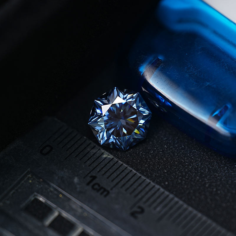 Blue VVS Loose Moissanite Custom Size Octagon Shape 6.0 MM 1 Carat Moissanite Gem Stones