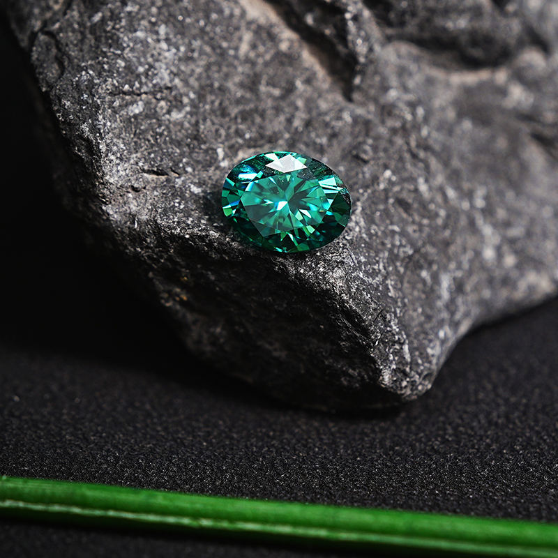 Jewelry DIY Moissanite Ring Earring Loose Gemstone Green Oval Cut Diamond Wholesale Price Per VVS Loose Moissanite Diamond