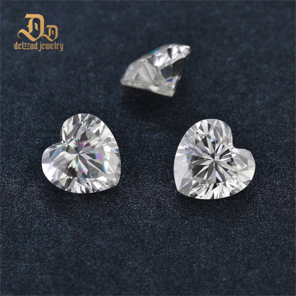 Large Sizes 1CT-4CT Heart Cut Loose Moissanite Colorless VVS1 Clarity Loose Gemstones Colorless Moissanite