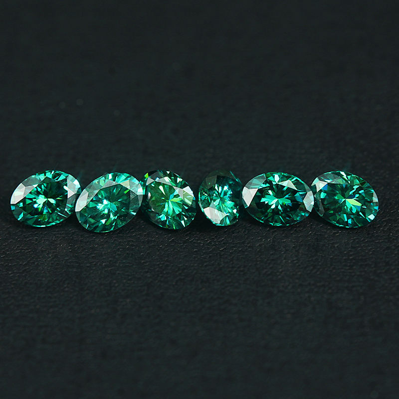 Jewelry DIY Moissanite Ring Earring Loose Gemstone Green Oval Cut Diamond Wholesale Price Per VVS Loose Moissanite Diamond