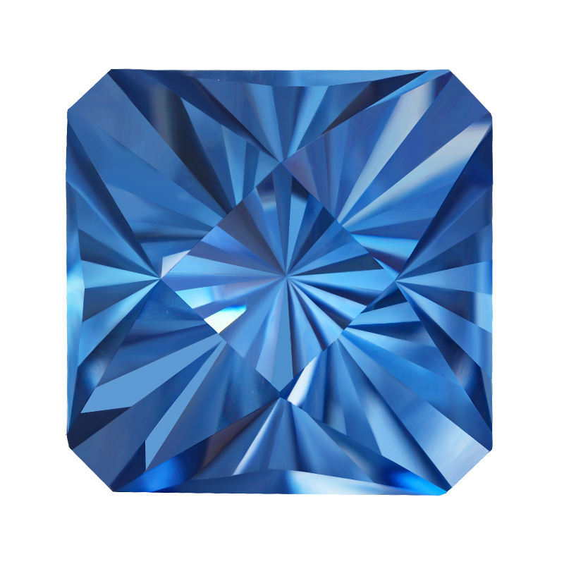 Special Spellbound Cut Square Shape VVS 6mm 1 Carat Vivid Blue Loose Moissanite Stone