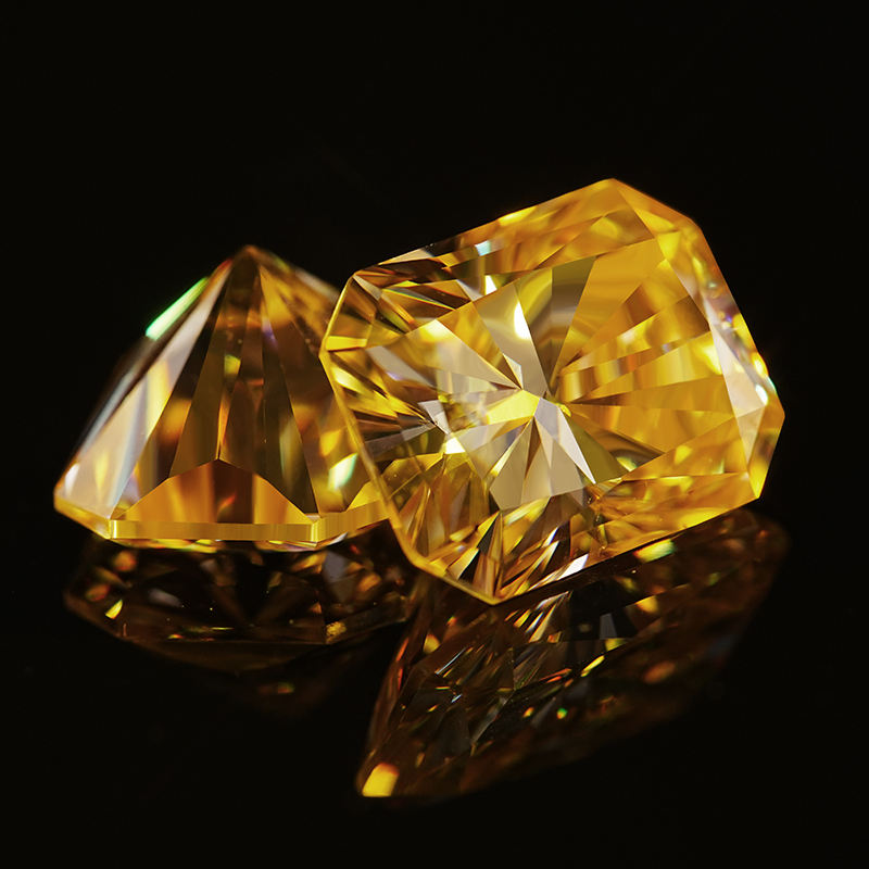 Yellow Radiant Cut Jewelry Making Stones Natural Yellow Moissanite Diamond Per Price Loose