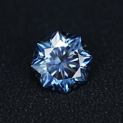 Blue VVS Loose Moissanite Custom Size Octagon Shape 6.0 MM 1 Carat Moissanite Gem Stones