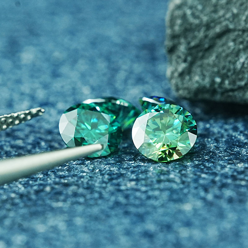 Top Quality Custom Moissanite Diamond Moissanite Price Diamond Loose Round/emerald Cut Green Color Moissanite