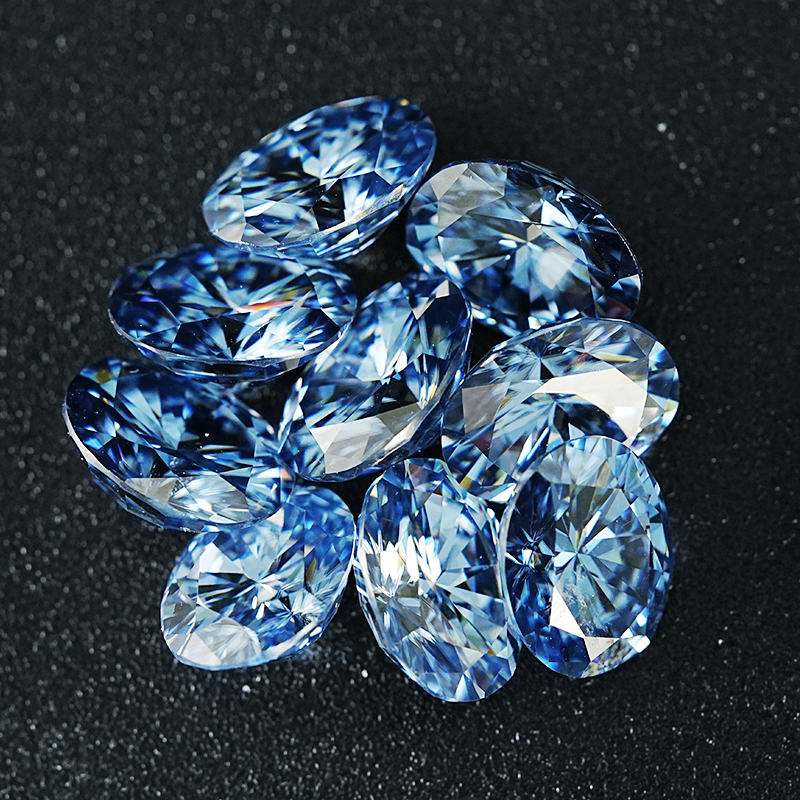 Moissanite Light Blue Color Loose Stones Sapphire Oval Excellent Cut All Size VVS for Rings Jewelry Making