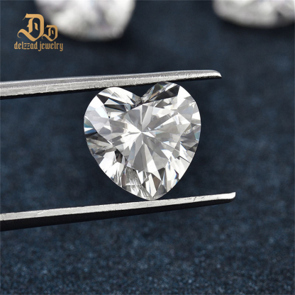 Large Sizes 1CT-4CT Heart Cut Loose Moissanite Colorless VVS1 Clarity Loose Gemstones Colorless Moissanite