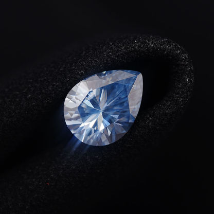 Custom Size Blue Moissanite Gemstone Lab Grown Round and Oval Shape Synthetic Moissanite Loose Pear Shape Stone