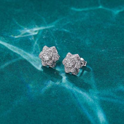 Flora Muse Earrings S925 VVS Synthetic Moissanite Stud