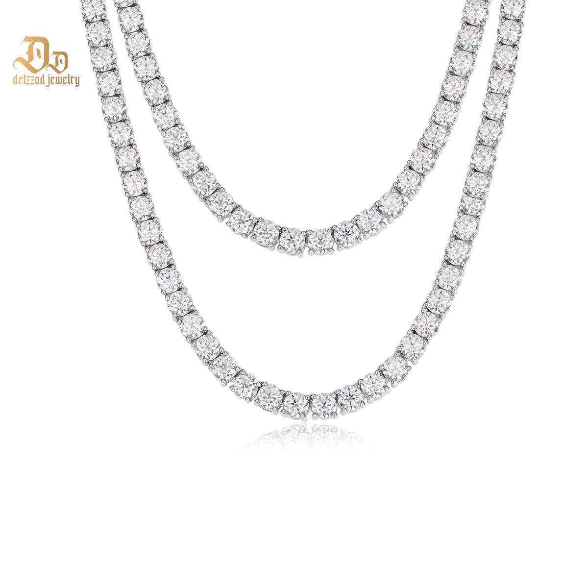 S925 Silver Hip Hop Synthetic Moissanite Tennis Chain