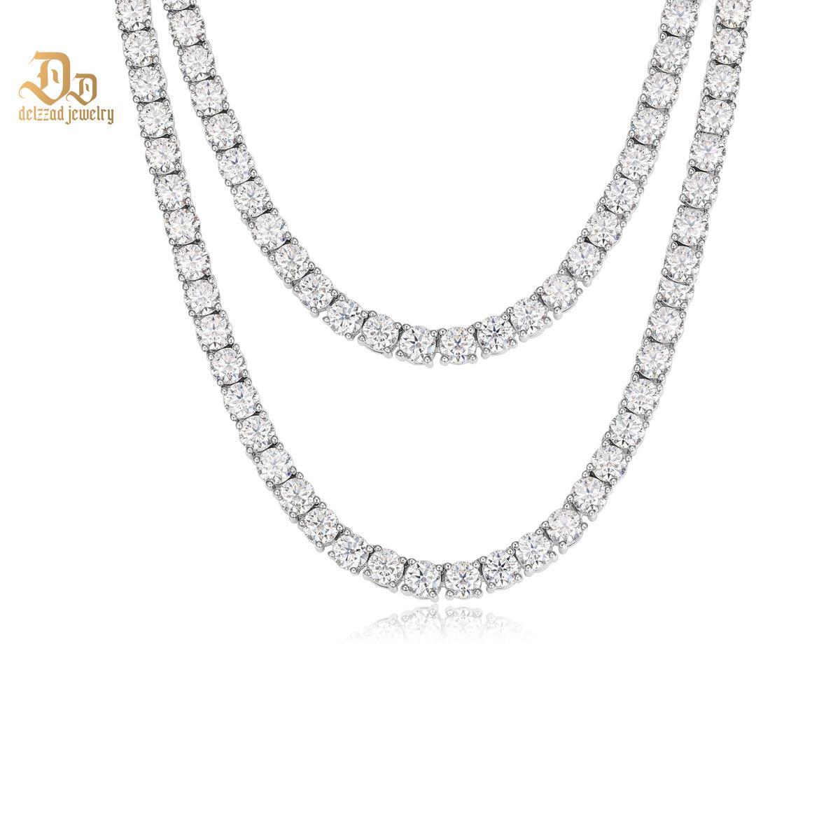 S925 Silver Hip Hop Synthetic Moissanite Tennis Chain