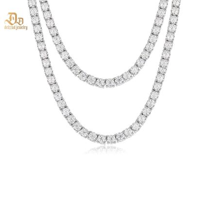 S925 Silver Hip Hop Synthetic Moissanite Tennis Chain