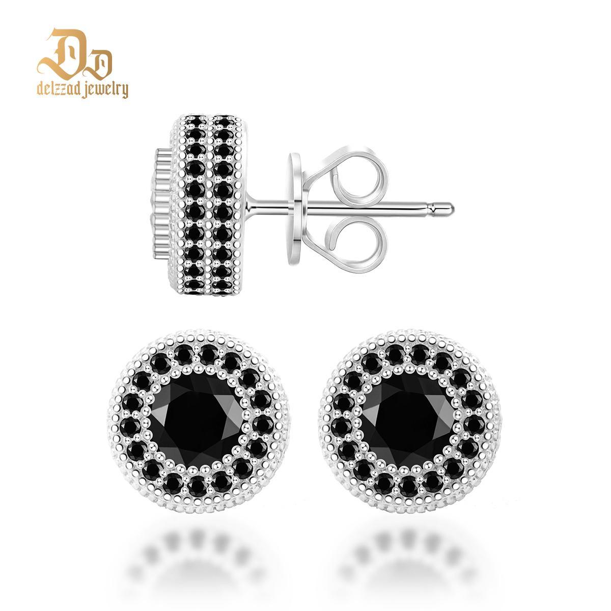 S925 Round Synthetic Moissanite Hip Hop Iced Out Halo Stud Earrings For Men Women Christmas Gifts