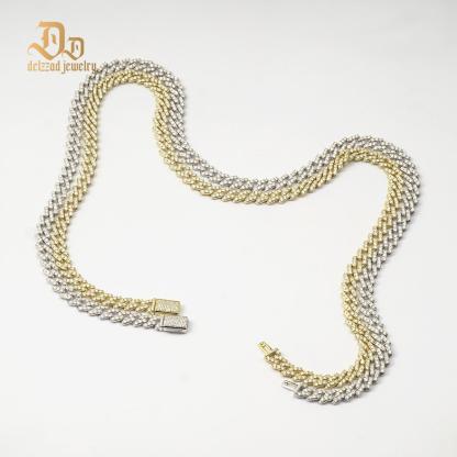 Delzzad 6.8MM Hip Hop Iced Out Cuban Link Bracelet Necklace VVS D Color Synthetic Moissanite S925 Unisex Cuban Chain Perfect for Any Occasion & Everyday Wear Birthday Anniversary Gifts