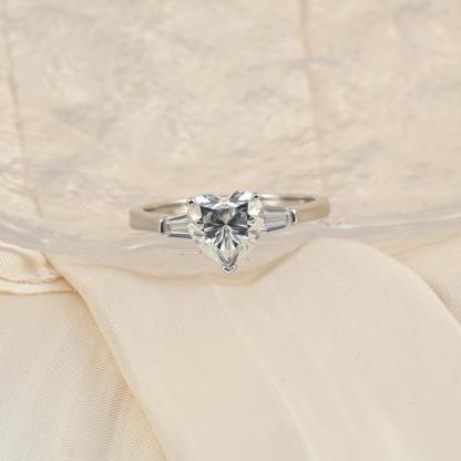 Delzzad S925 2ct Heart Synthetic Moissanite Engagement Ring
