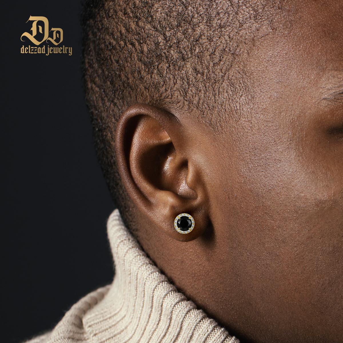 S925 HALO SYNTHETIC MOISSANITE STUD EARRING FOR MEN WOMEN GIFT