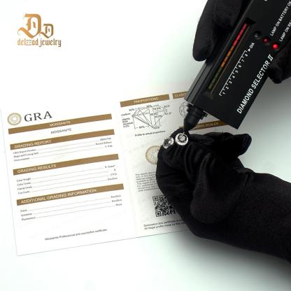 Delzzad S925 D Color Halo VVS Black Synthetic Moissanite Stud Earrings For Men Women Valentine's Day Gift