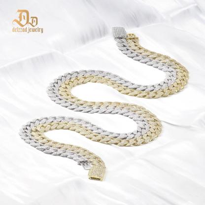 Delzzad Hip Hop Bling Cuban Bracelet Necklace Chain VVS Synthetic Moissanite S925 Unisex Cuban Chain Perfect for Any Occasion & Everyday Wear Birthday Anniversary Gifts