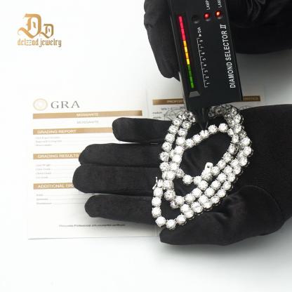 S925 VVS Synthetic Moissanite Hip Hop Tennis Bracelet