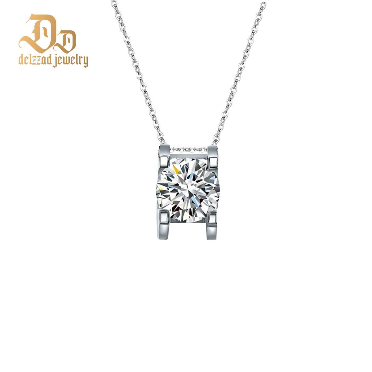 S925 1CT ROUND CUT SYNTHETIC MOISSANITE CLASSIC SOLITAIRE PRONG PENDANT NECKLACE